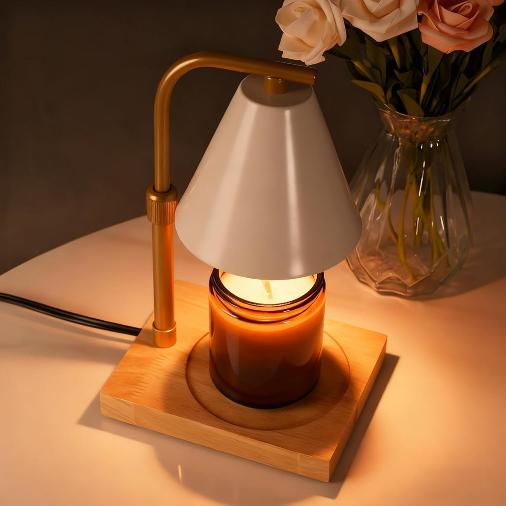 Fragrance Candle Warmer Lamp Wooden Decorative Base-2
