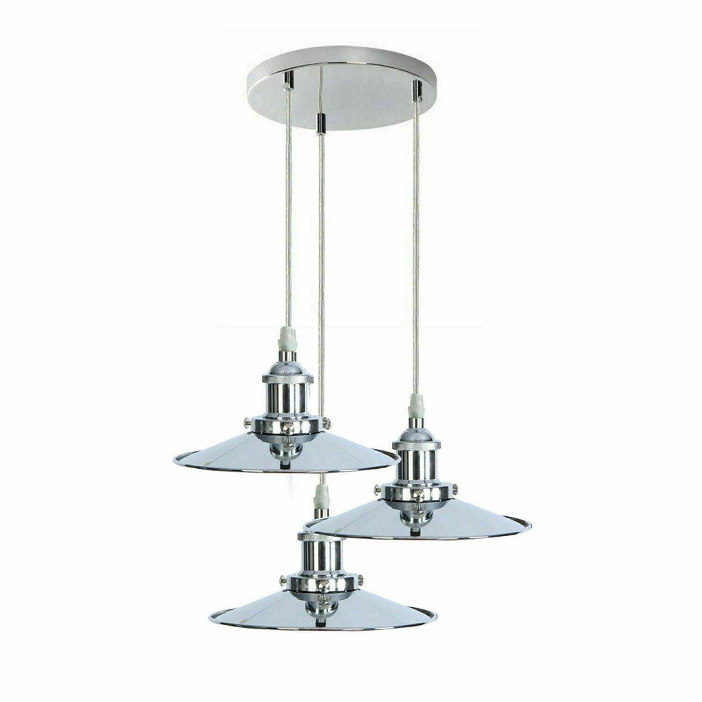 Modern 3-Light Pendant Ceiling Fixture Lighting | Chrome Finish Home Use~ 1324