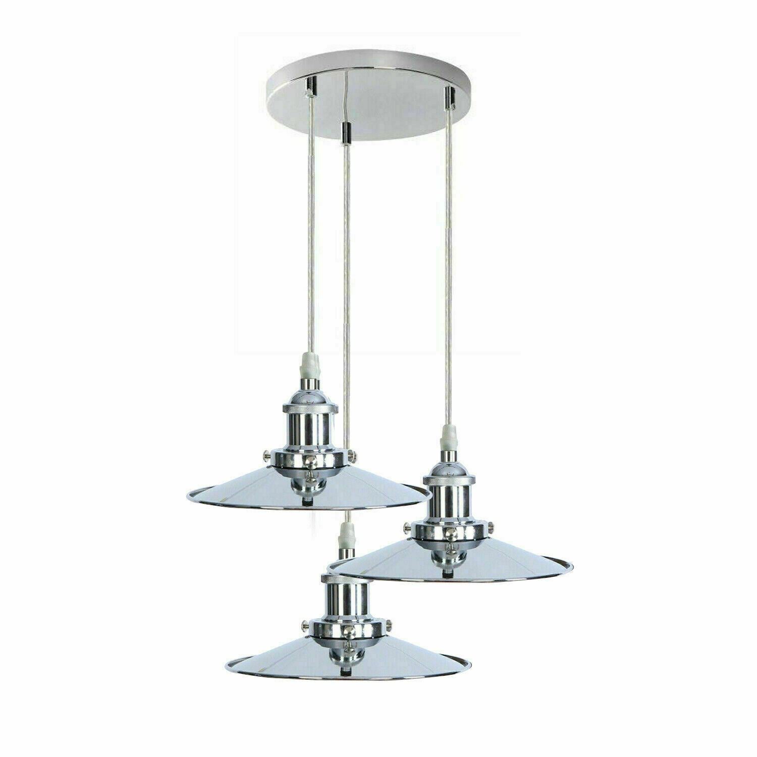 Modern 3-Light Pendant Ceiling Fixture Lighting | Chrome Finish Home Use~ 1324