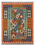 Artisan Afghan Tribal Geometric Wool Kilim Rug - One-of-a-Kind Design