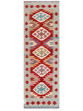 Artisan Afghan Ghazni Wool Kilim Rug - Unique Geometric Design