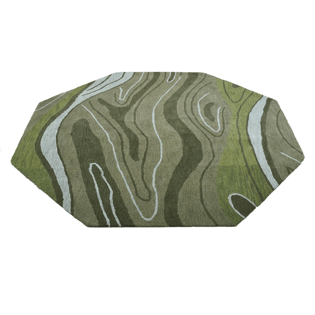 Rugsotic Carpets Hand Tufted Wool Octagon Abstract