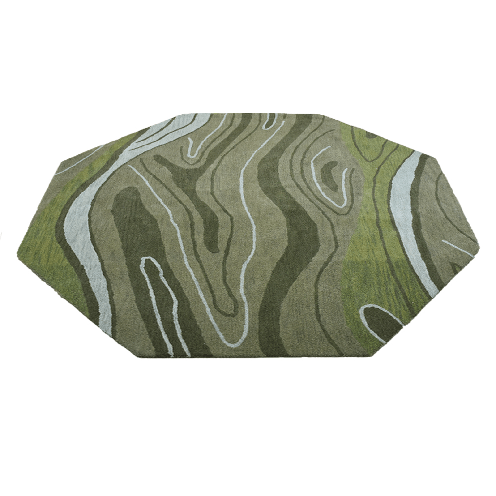 Rugsotic Carpets Hand Tufted Wool Octagon Abstract