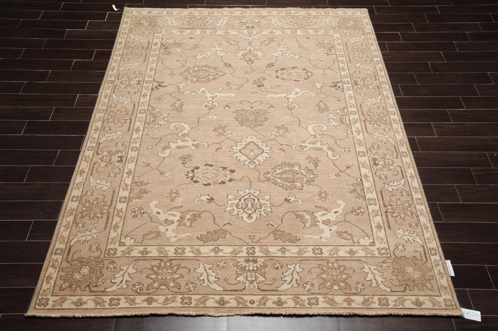 7'8" x 9'11" Hand Knotted 100% Wool Peshawar Oriental Area Rug Taupe