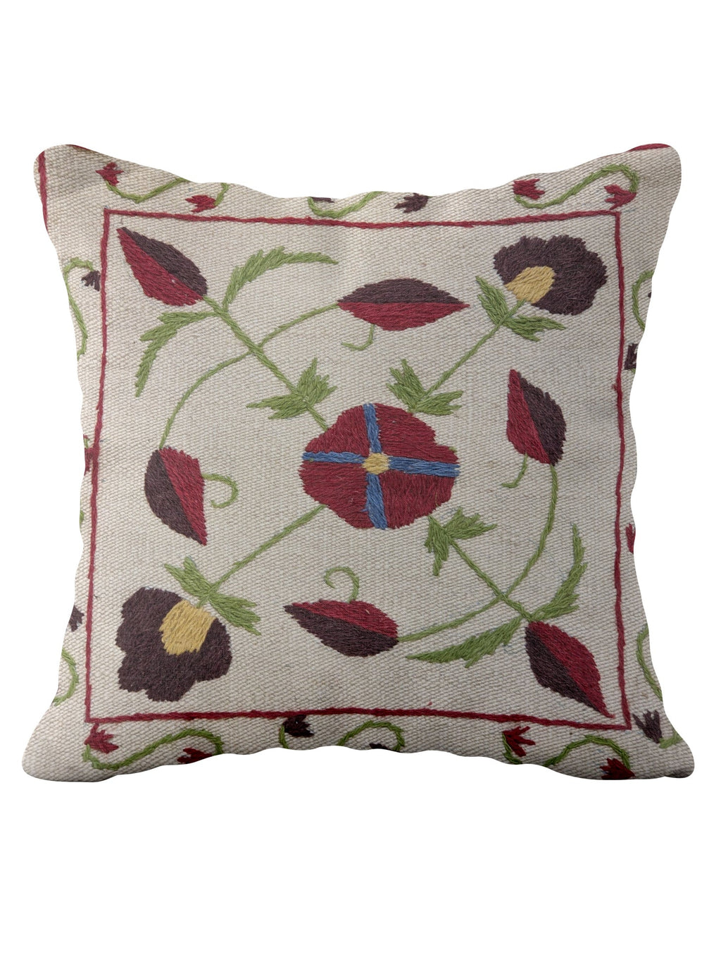Suzani Hand Embroidered Cushion Cover - 45 x 45 cm