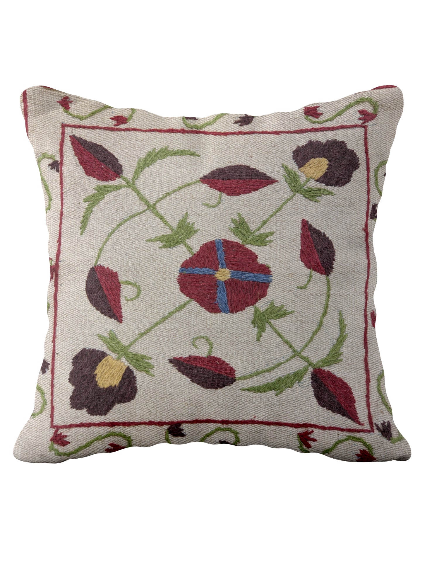 Suzani Hand Embroidered Cushion Cover - 45 x 45 cm