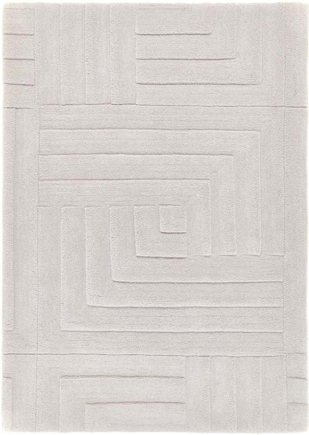 Maze Grey Geometric Wool Rug
