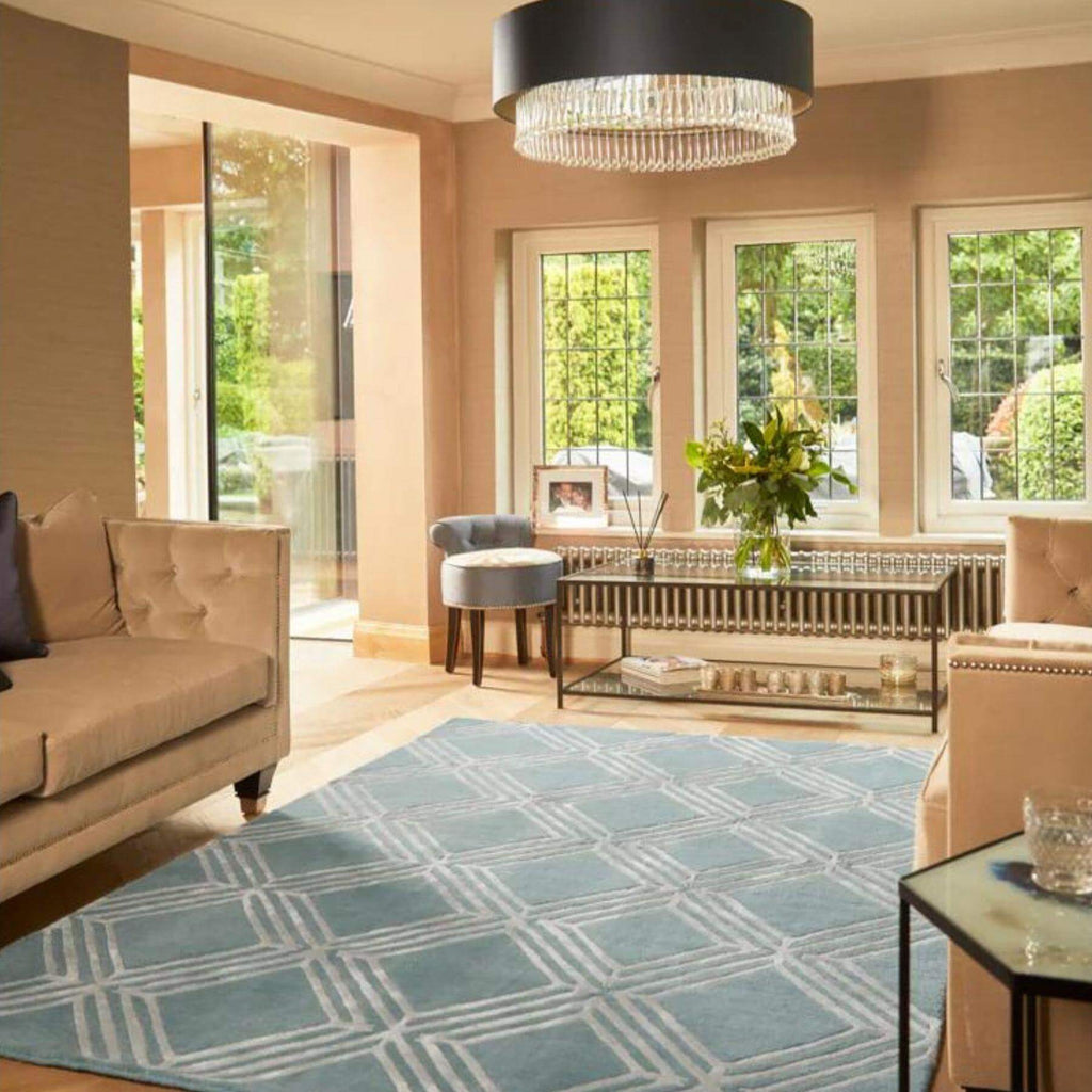 Vienna Blue Geometric Rug