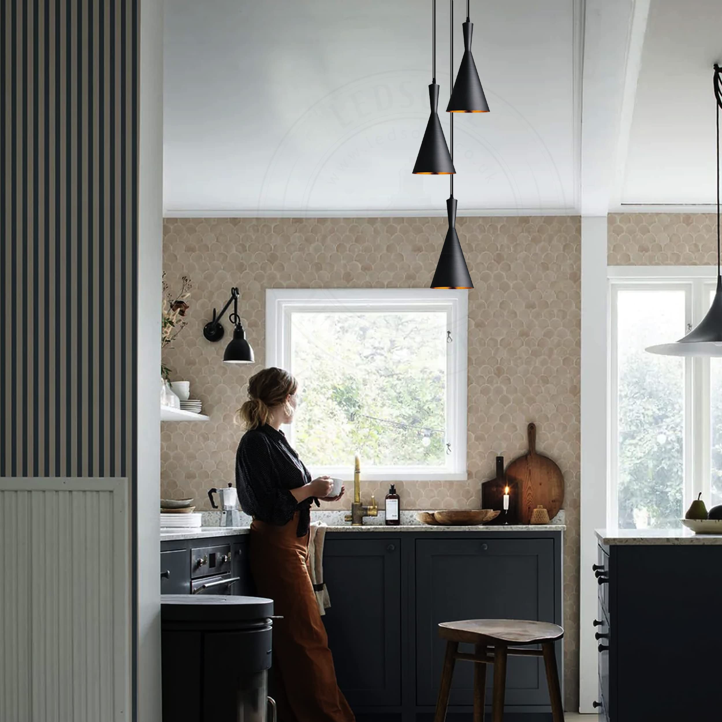 Industrial Metal 3 Head Ceiling Lamp Fixture ~6317