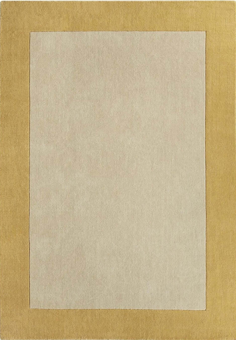 Bordered Yellow Wool Rug