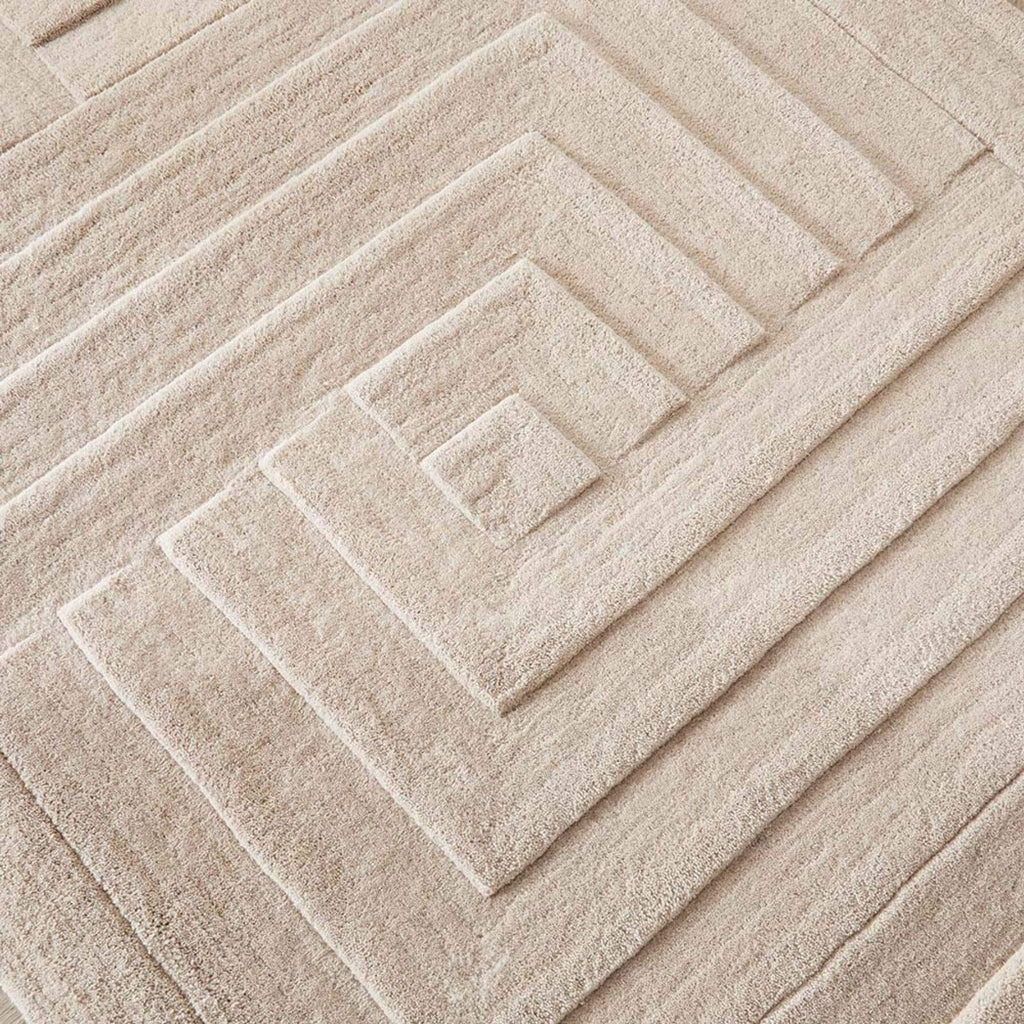 Maze Grey Geometric Wool Rug