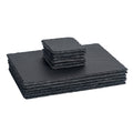 12pc Black Rectangle Slate Placemats & Coasters Set