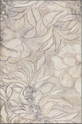Eco-Washable Cream Rug Floral Design