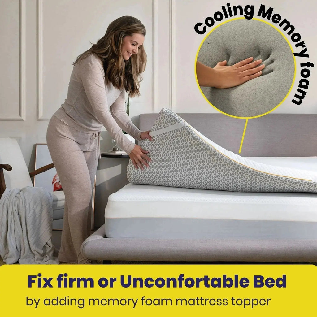 Brightr® Aurora 2 in 1 Best Memory Foam Mattress Topper Soft/Medium Firm