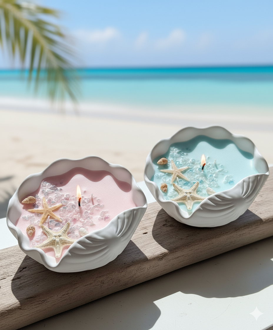 Ocean’s Whisper – Large Hand-Poured Soy Candle with Coastal Scent-2