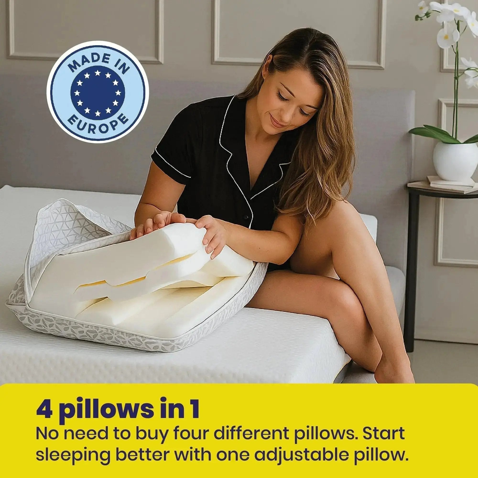 Brightr® Eclipse Adjustable Firm Memory Foam Pillow bundle