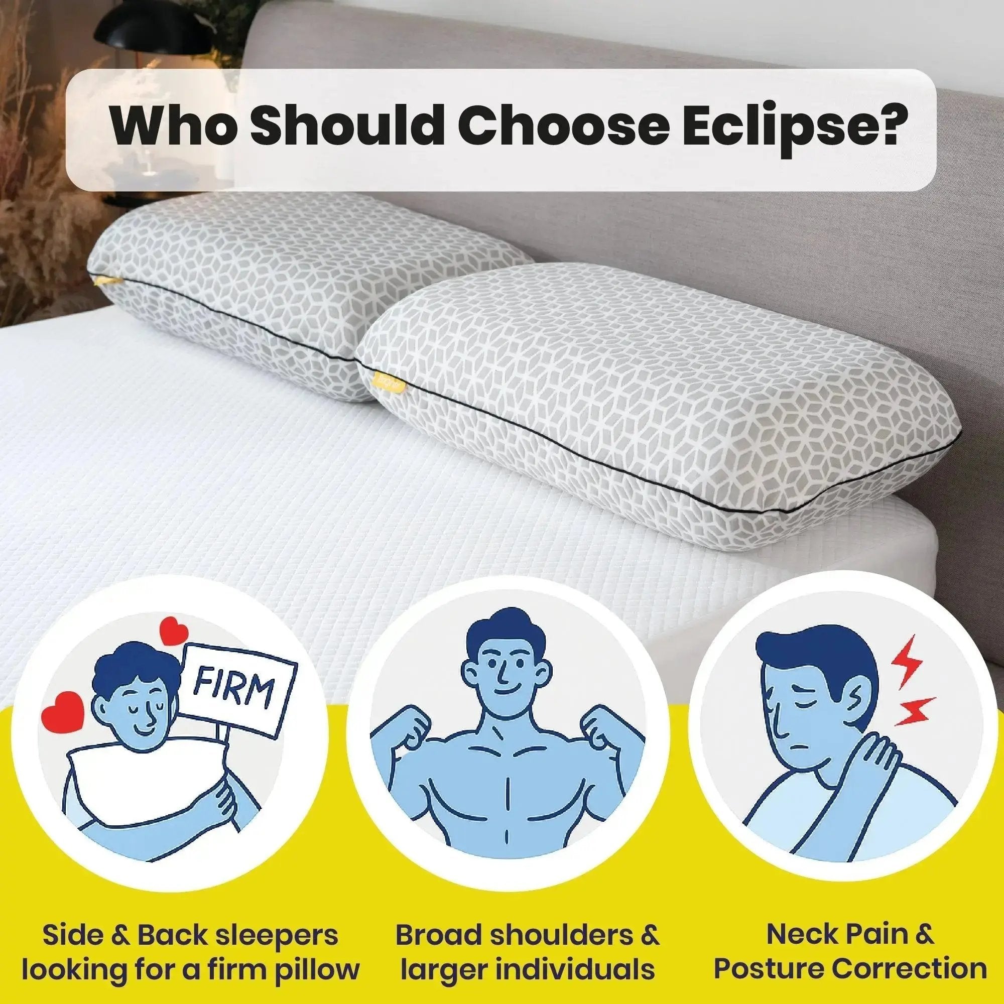 Brightr® Eclipse Adjustable Firm Memory Foam Pillow bundle
