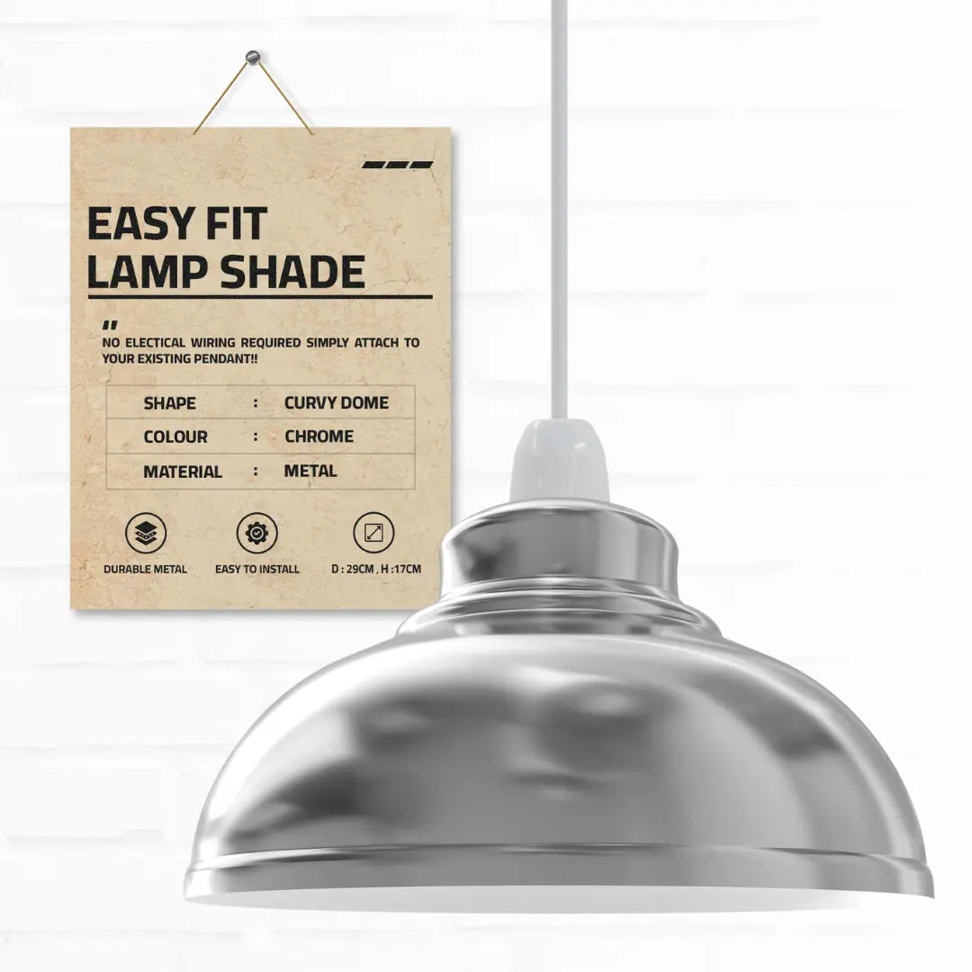 Vintage Retro Curvy Dome Metal Pendant Light Shade
