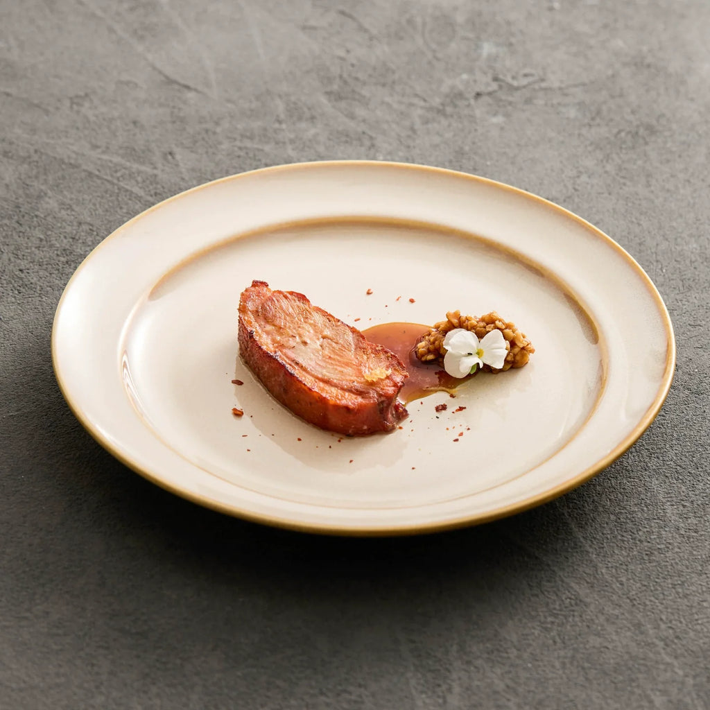 Artisanal Cloud-Pattern Kiln-Glazed Round Plate – Horizon Series