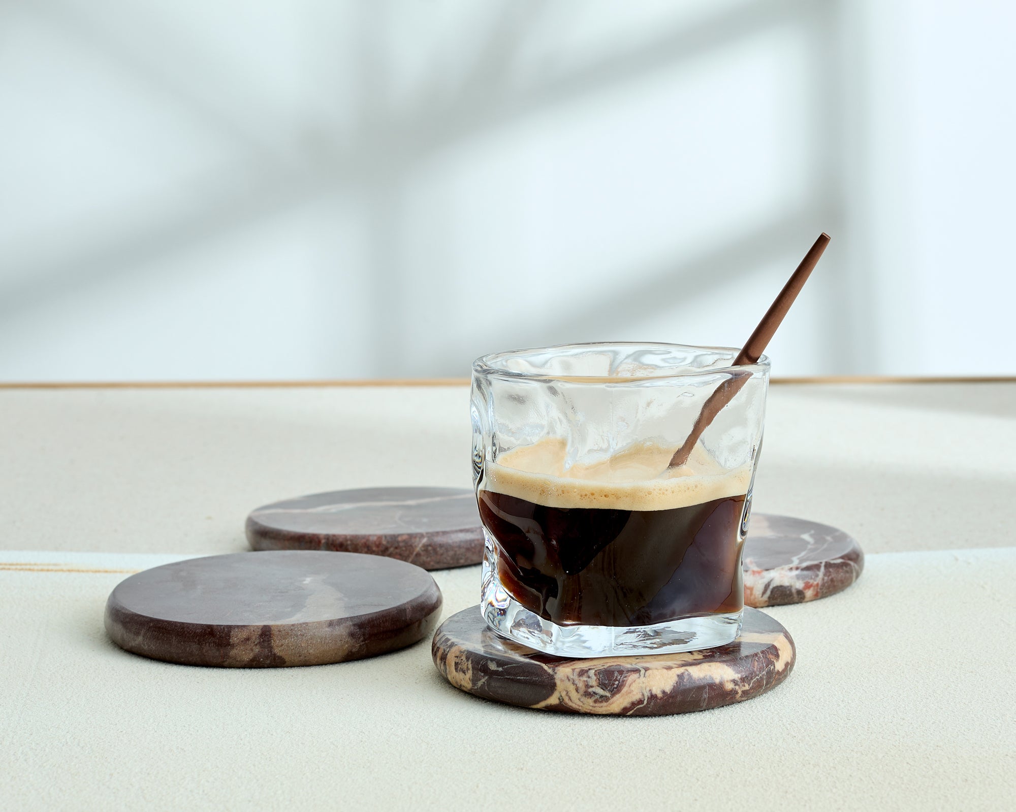 Eloise Rosso Levanto Polished Marble Coasters