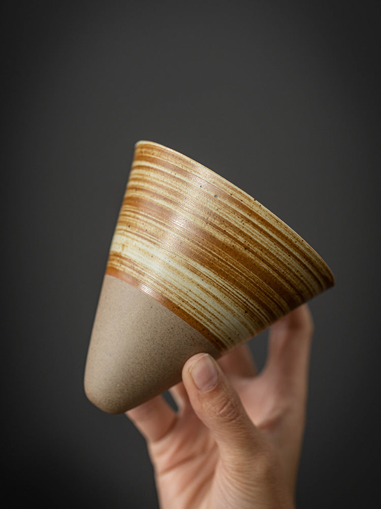 Handmade Cone Ceramic Mug with Smooth Rim – Ideal for Coffee or Tea