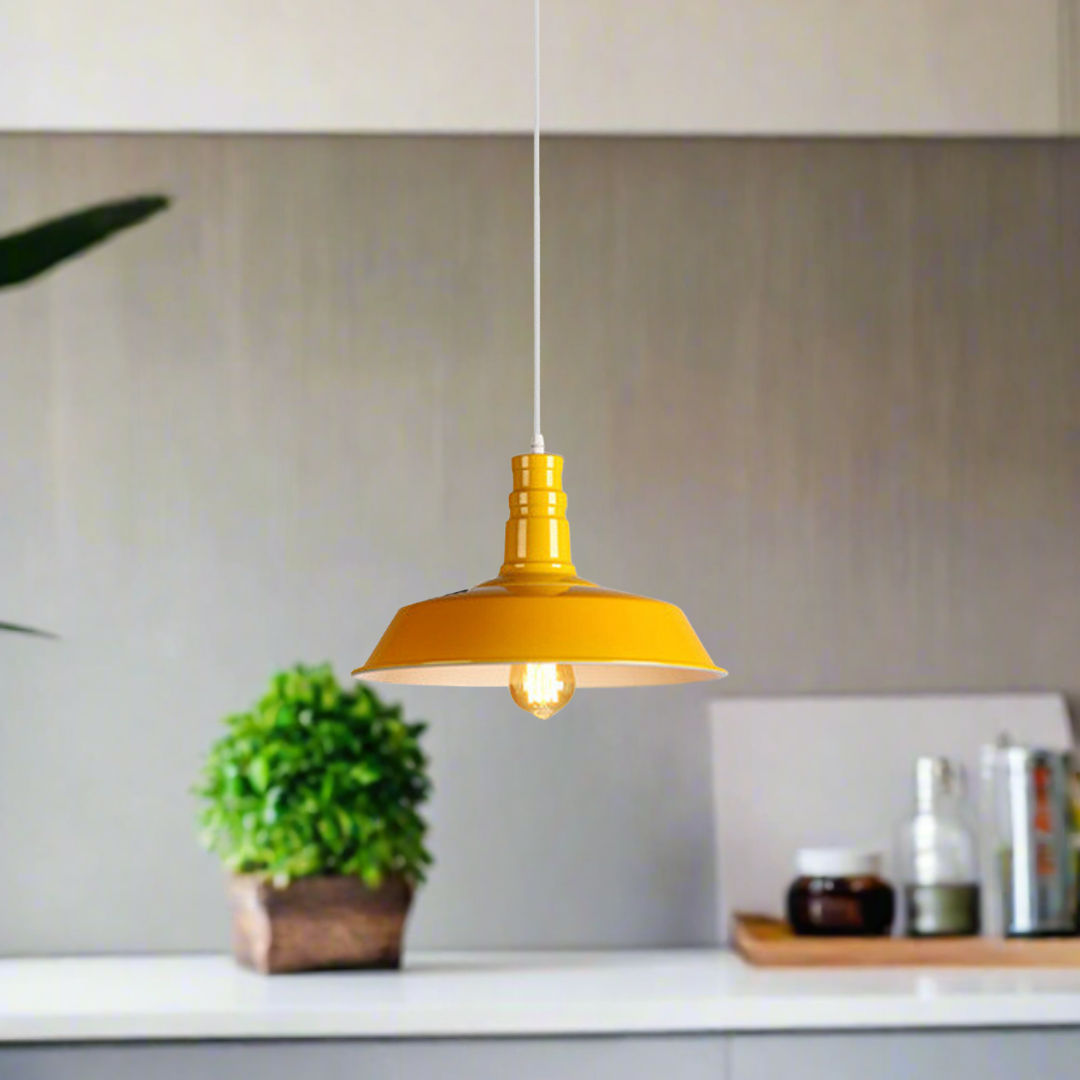 Yellow Pendant Light Lampshade Ceiling Light Shade With Bulb~1796