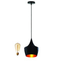 Elegant Black & Gold Pendant Light - E27 Base, Home & Cafe Ambiance