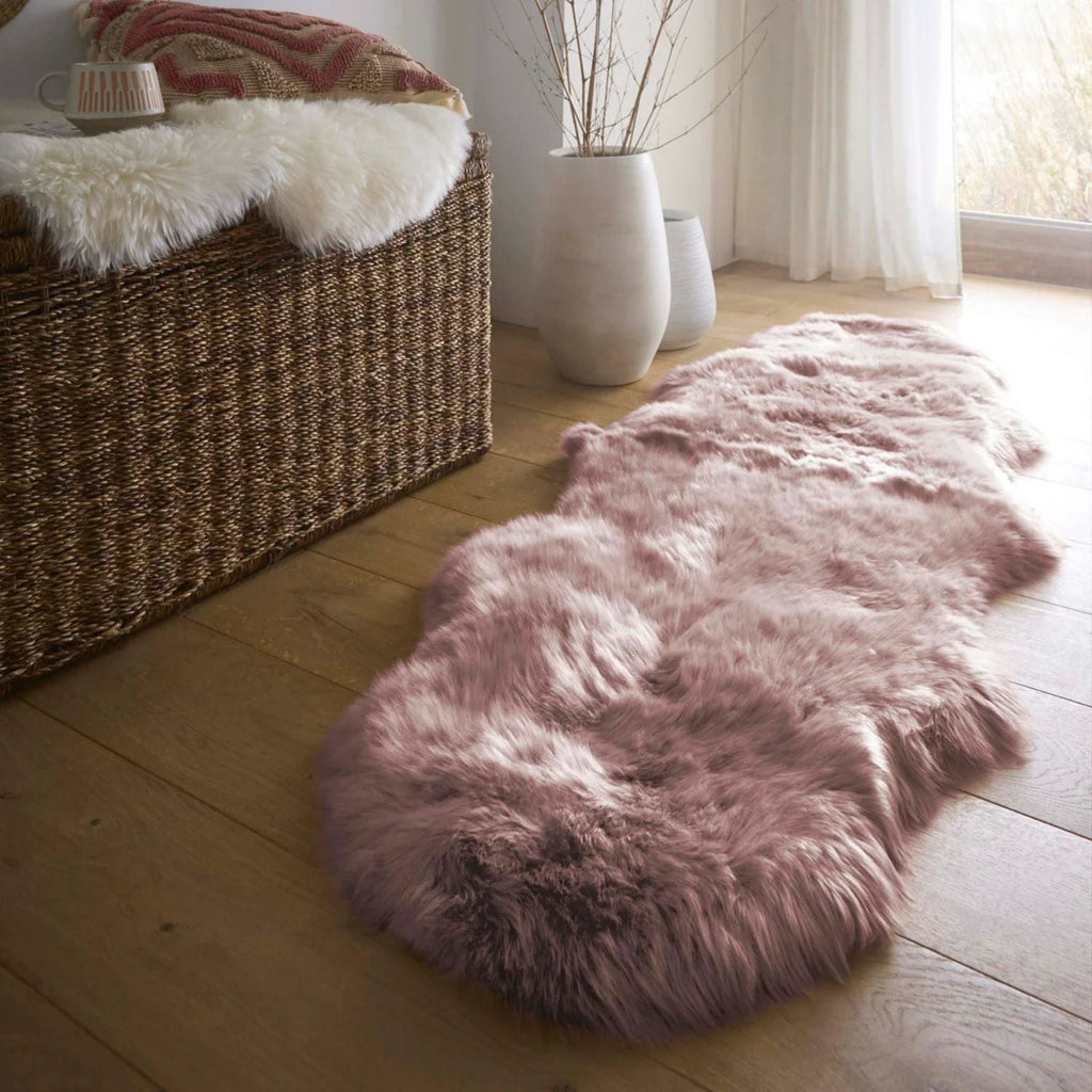 Genuine Rose Sheepskin Faux Fur Rug