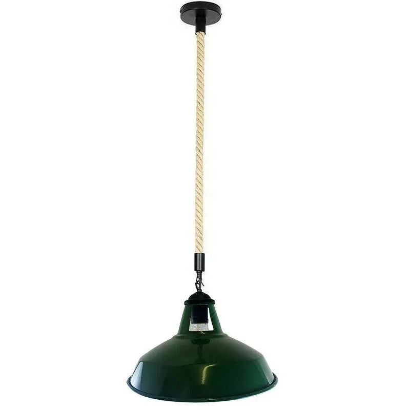 Industrial-Style Dimmable Hemp Rope Pendant Light Fixture