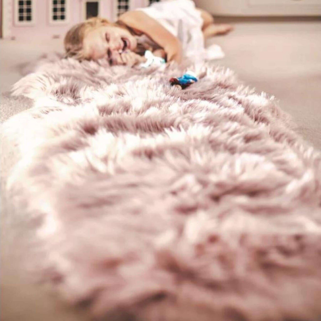 Genuine Rose Sheepskin Faux Fur Rug