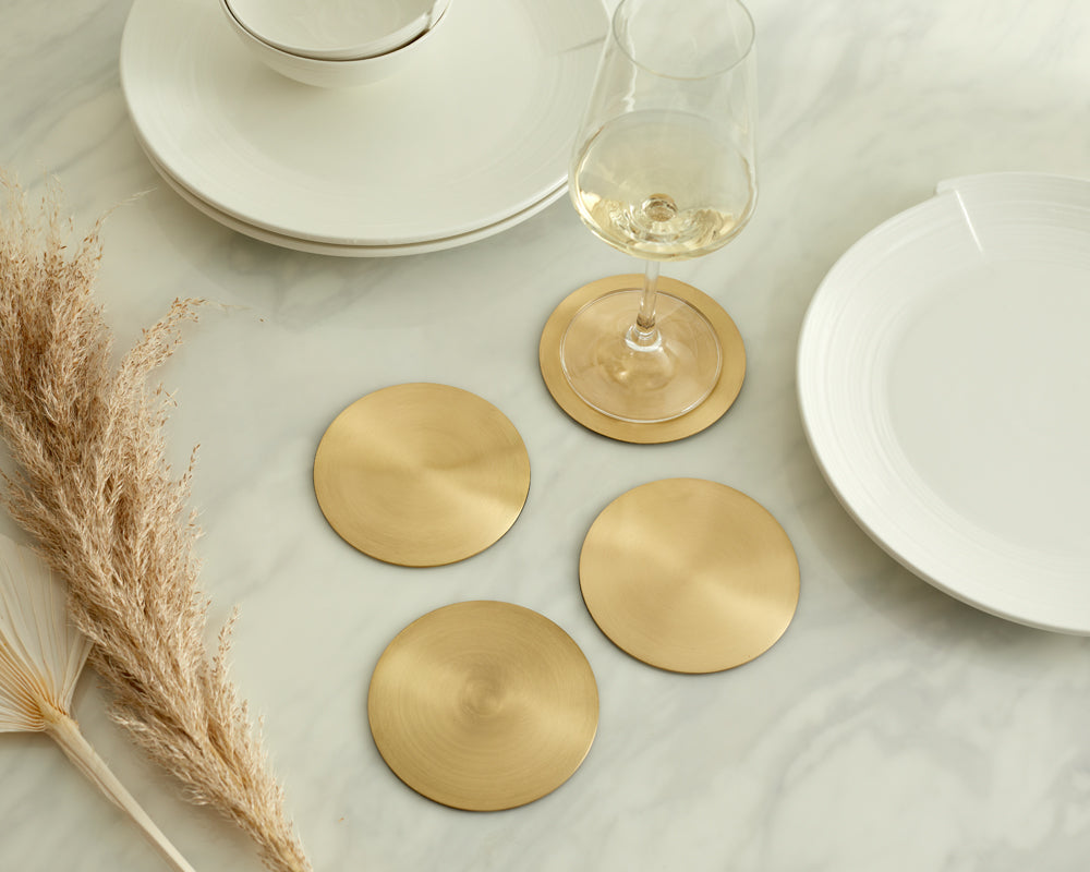 Ivy Brass Coasters - Set of 4