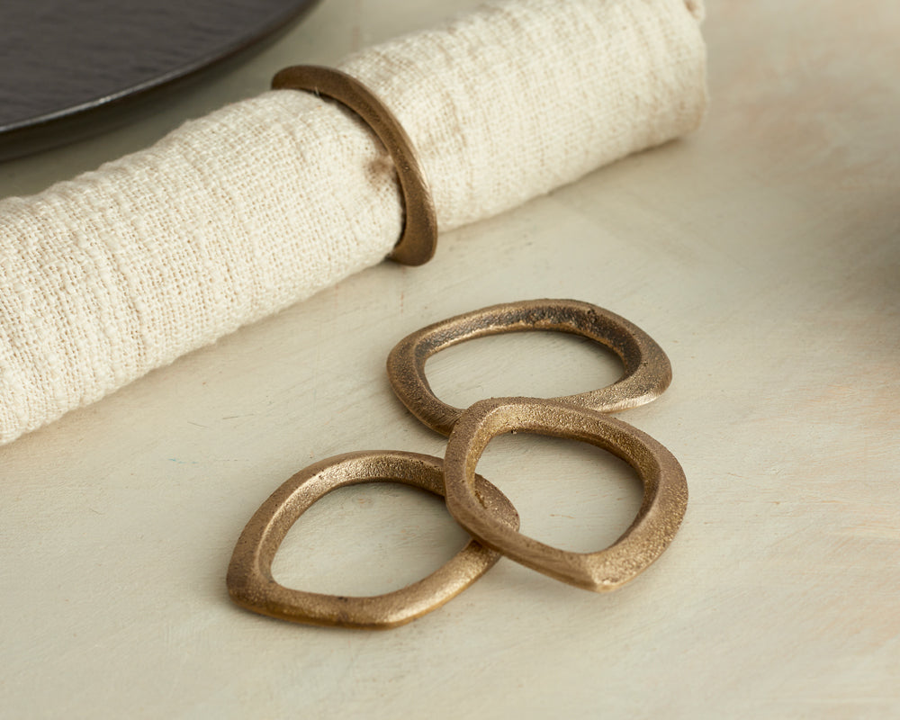 Moss Brass Napkin Rings - Set of 4