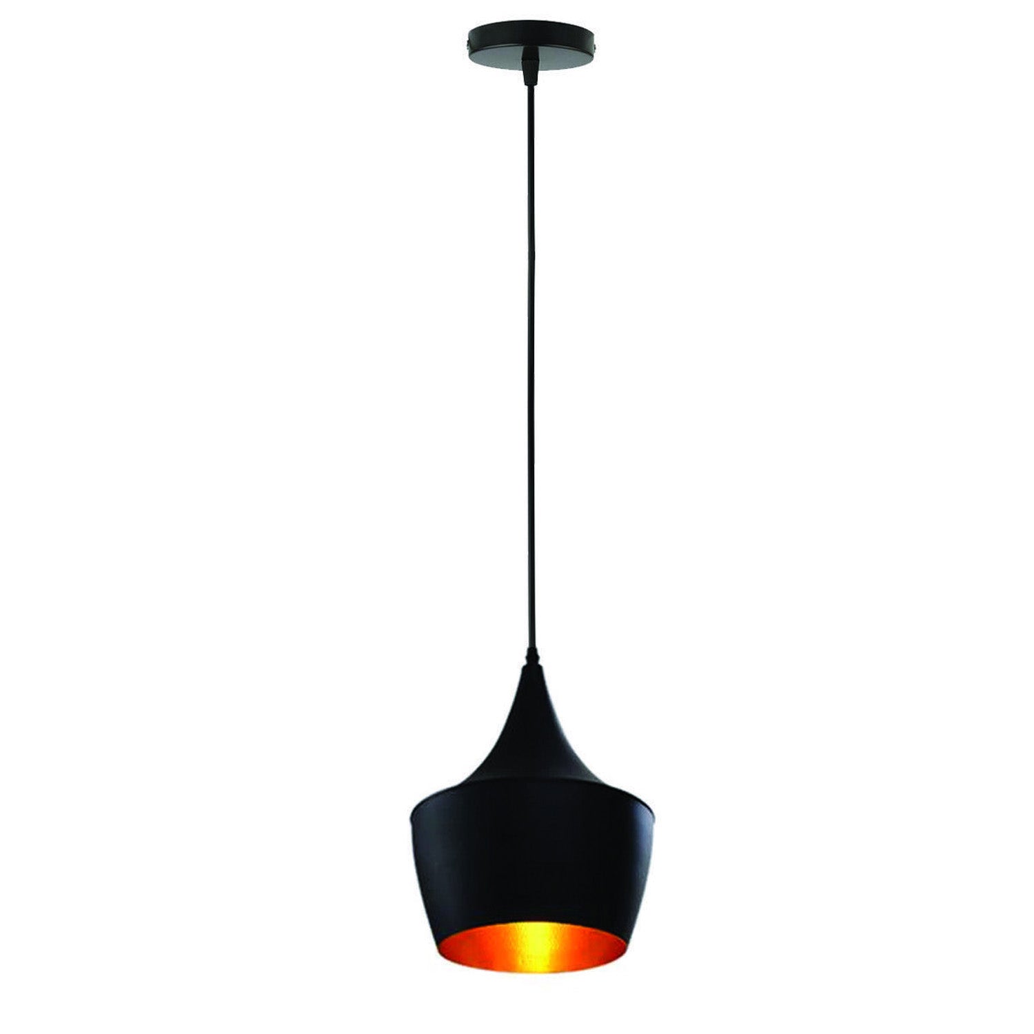Elegant Black & Gold Pendant Light - E27 Base, Home & Cafe Ambiance