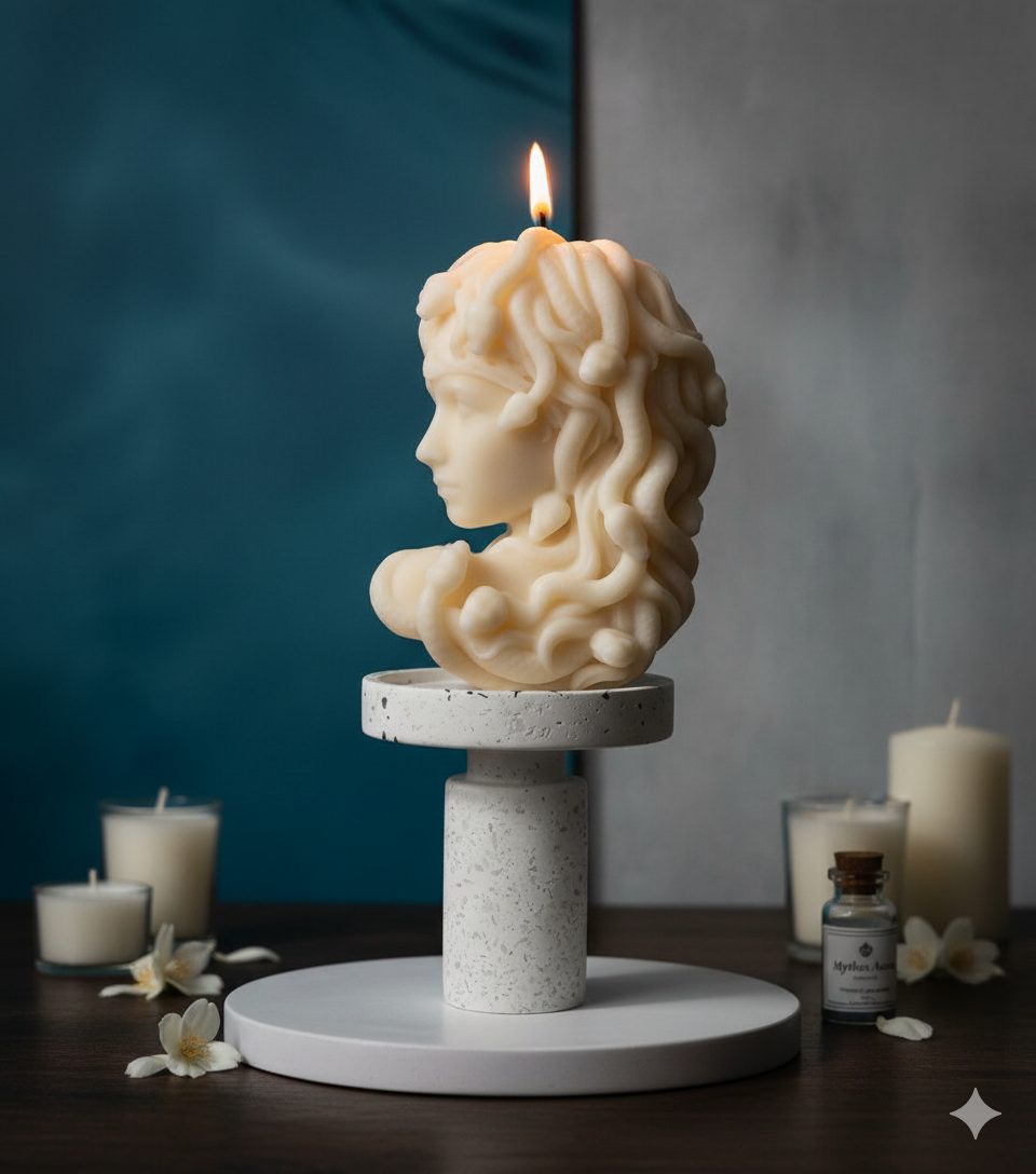 Large Medusa Candle — Myth Meets Modern Art-0