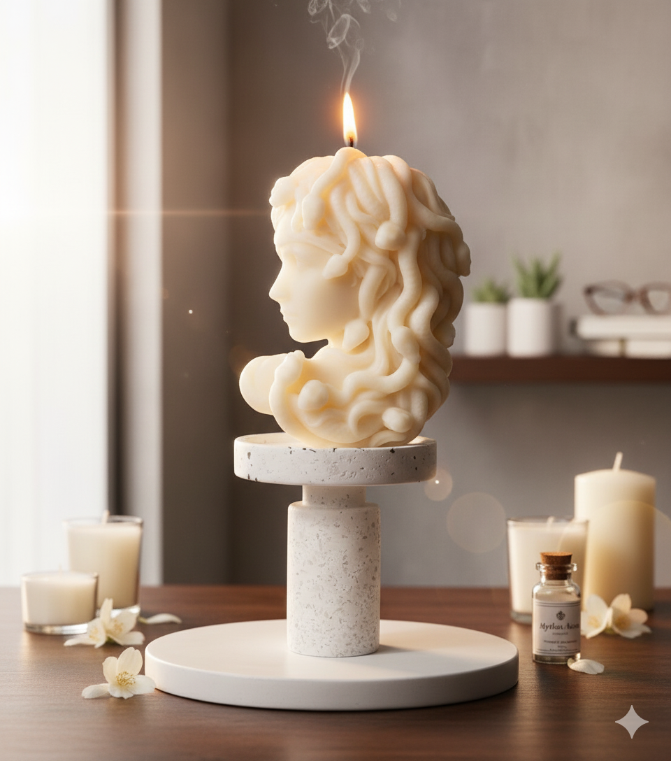 Large Medusa Candle — Myth Meets Modern Art-1