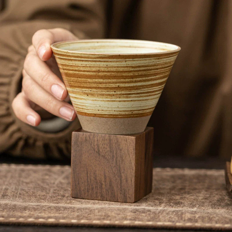 Handmade Cone Ceramic Mug with Smooth Rim – Ideal for Coffee or Tea
