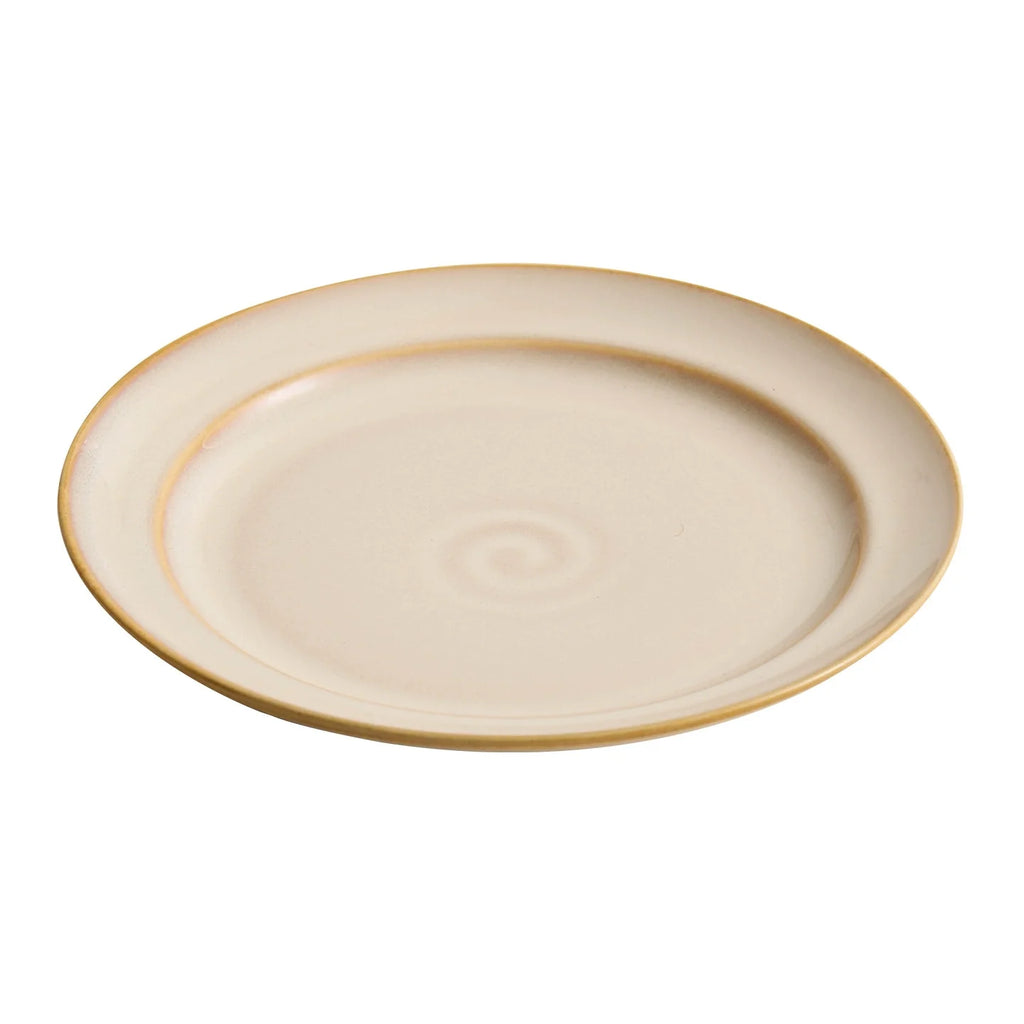Artisanal Cloud-Pattern Kiln-Glazed Round Plate – Horizon Series