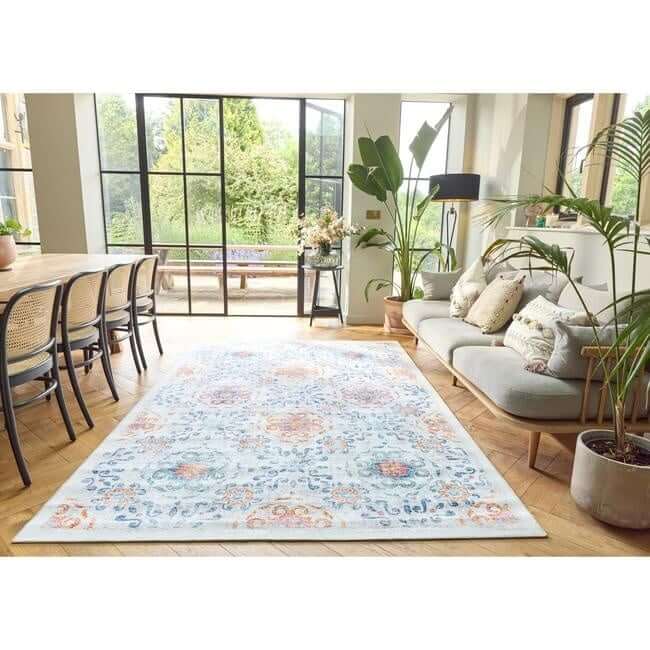 Eco-Washable Cream Rug Moroccan Design