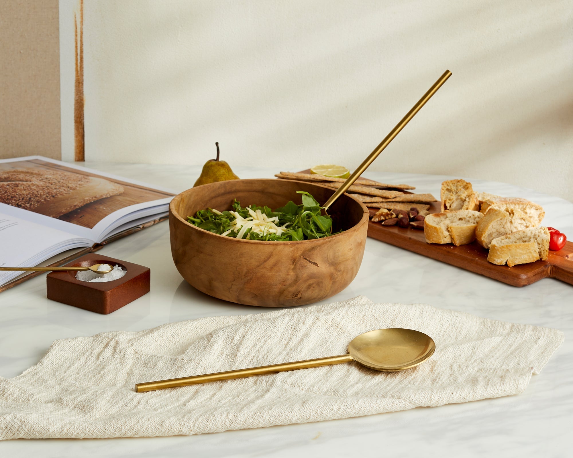 Reine Matte Gold Salad Server Set