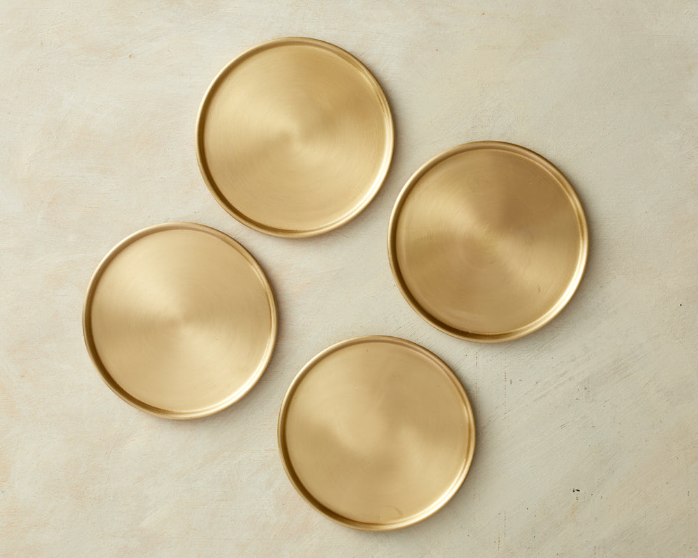 Indira Brass Coasters - Set of 4