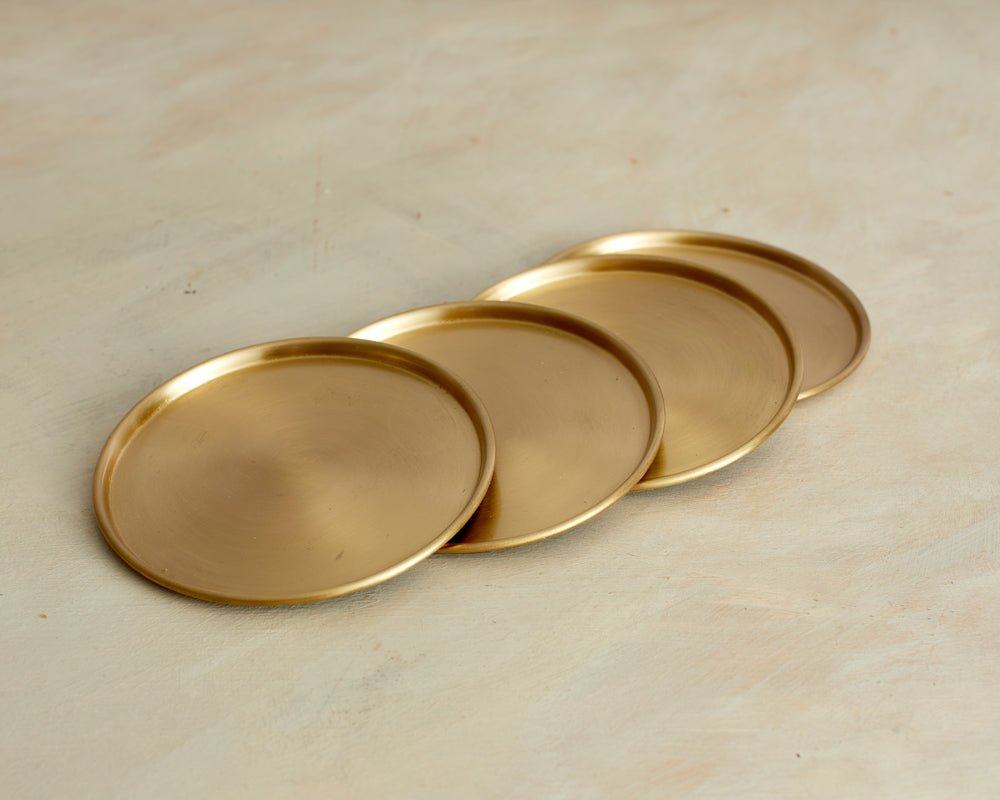 Indira Brass Coasters - Set of 4