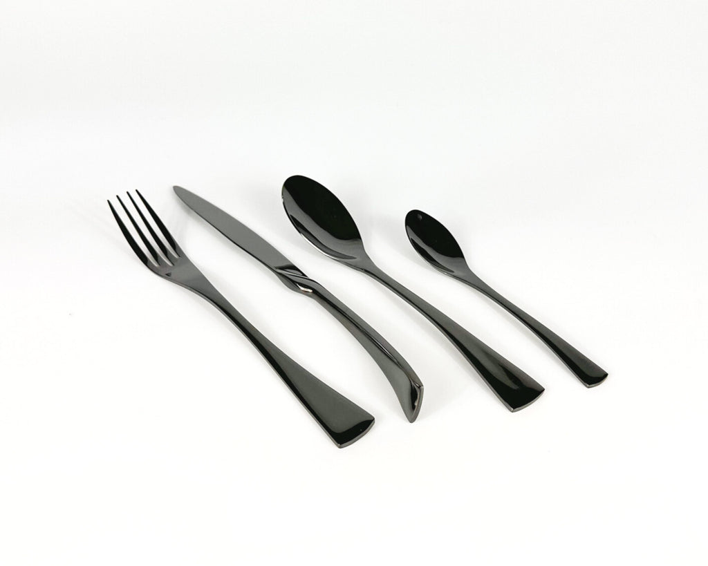 Munich Black Stainless Steel Cutlery Sets x16/24 pieces