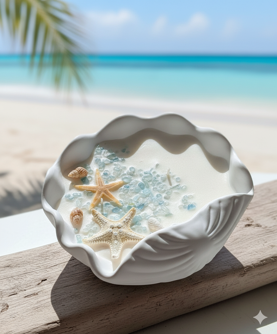 Ocean’s Whisper – Large Hand-Poured Soy Candle with Coastal Scent-1