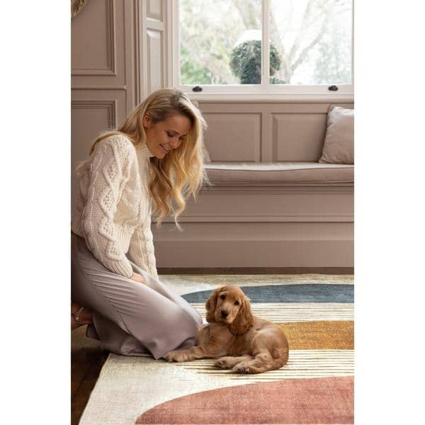 Eco-Washable Rug Geometric Design