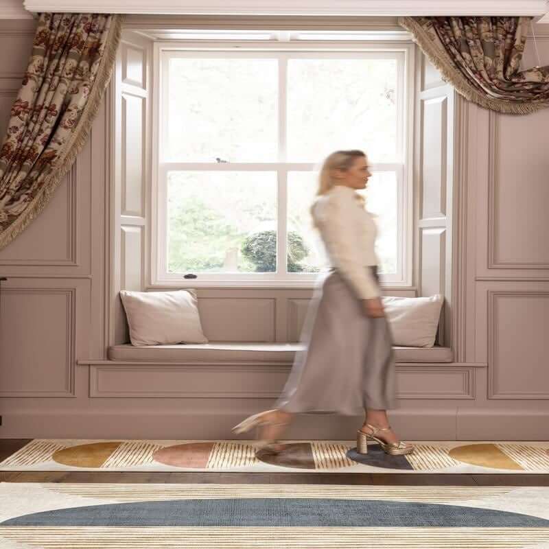 Eco-Washable Rug Geometric Design