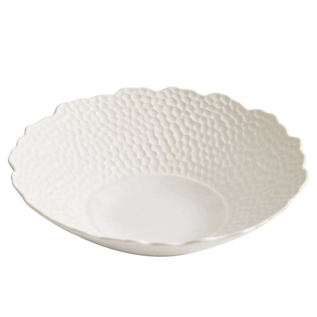 Matte Lattice Cold Dish Bowl – Artisanal Scalloped Edge Collection