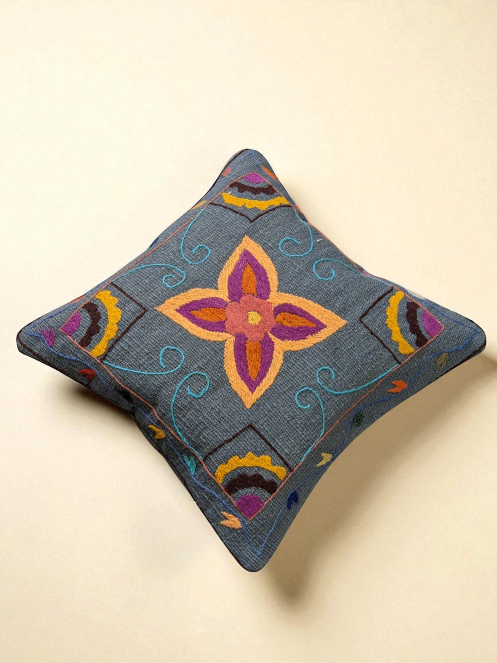 Suzani Hand Embroidered Cushion Cover - 45 x 45 cm