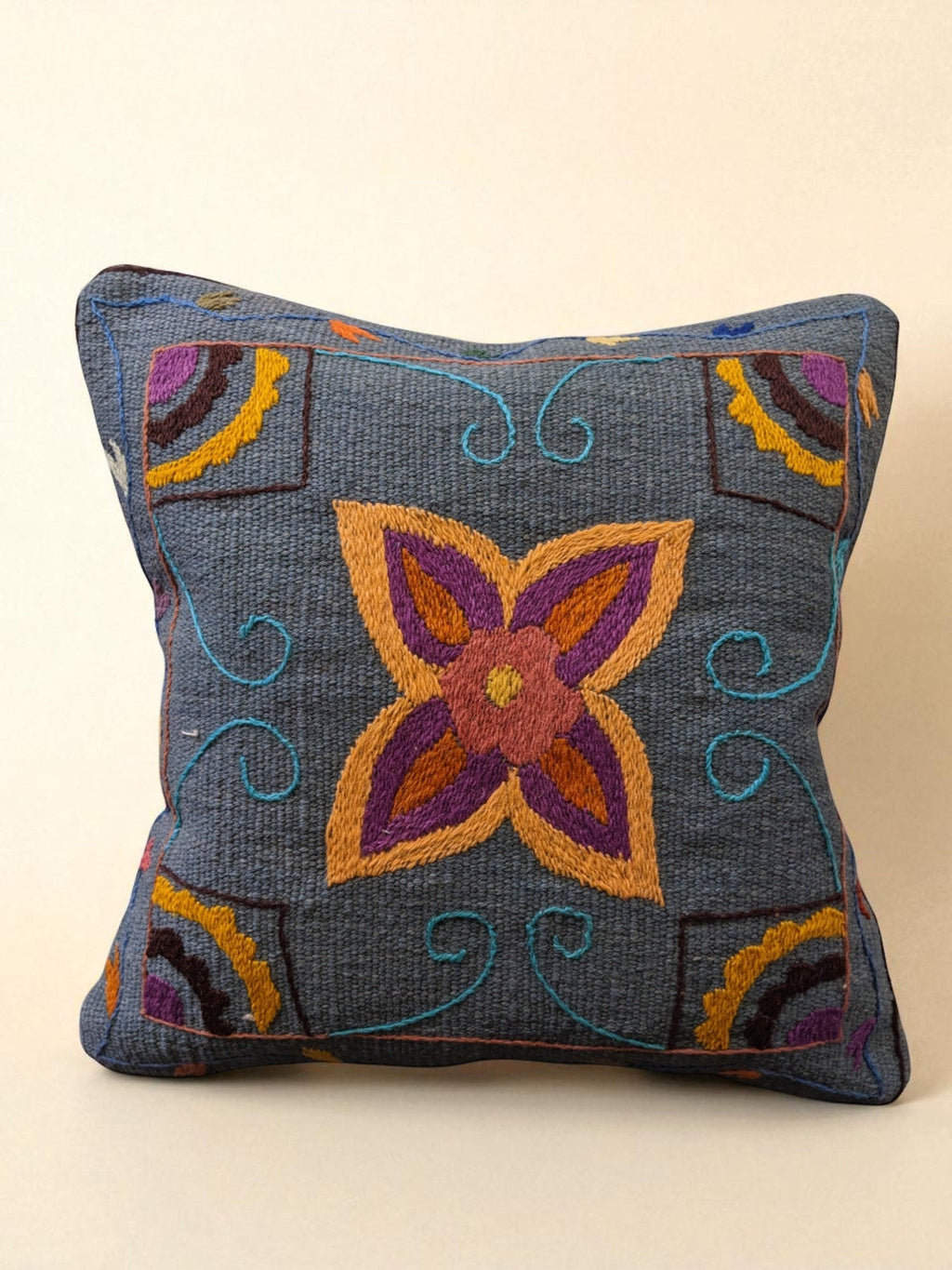 Suzani Hand Embroidered Cushion Cover - 45 x 45 cm