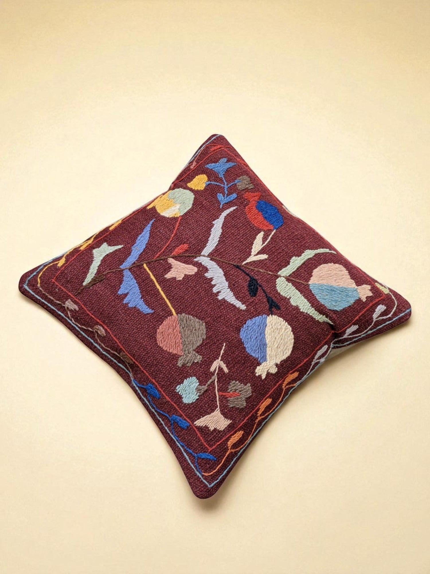 Suzani Hand Embroidered Cushion Cover - 45 x 45 cm