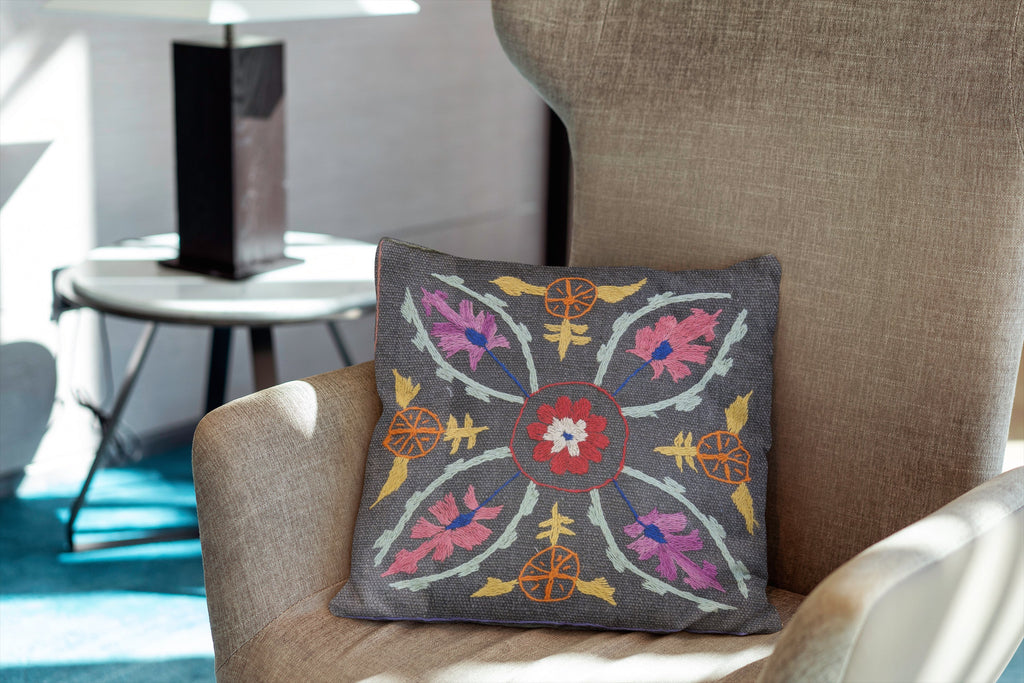 Suzani Hand Embroidered Cushion Cover - 45 x 45 cm